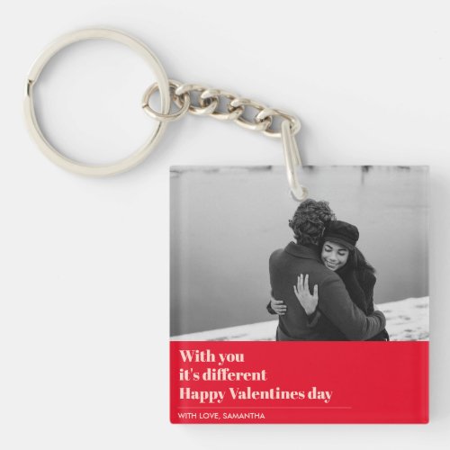  Trendy Red Quote and Photo  Valentines Gift  Keychain