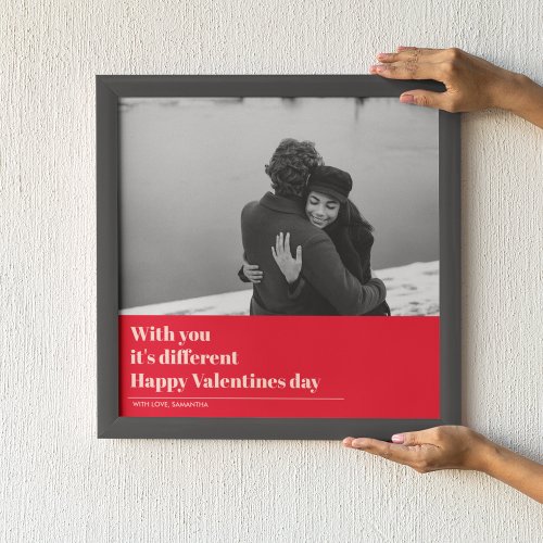  Trendy Red Quote and Photo  Valentines Gift  Poster