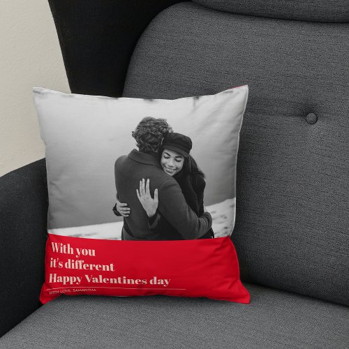  Trendy Red Quote and Photo  Valentines Gift  Throw Pillow