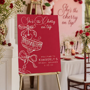 Trendy Red She's The Cherry On Top Bridal Shower Foam Board