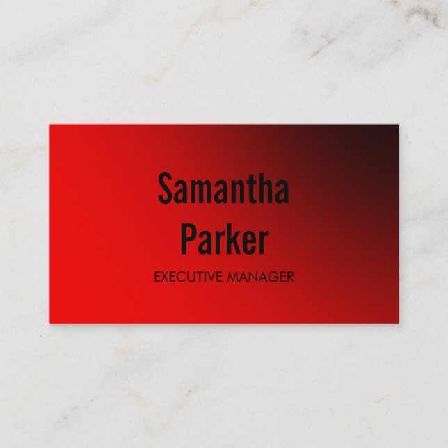 Trendy Red White Contemporary Executive Manager Business Card (Front)