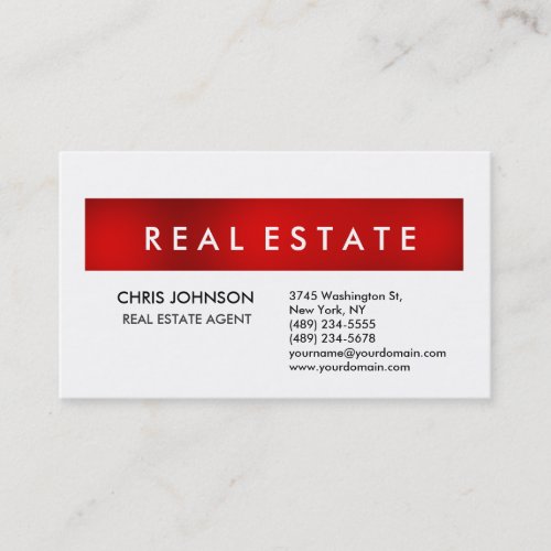 Trendy Red White Creative Modern Business Card