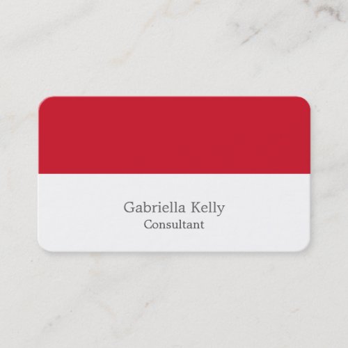 Trendy Red White Creative Plain Unique Stylish Business Card