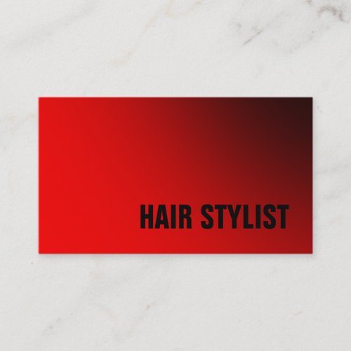 Trendy Red White Modern Hair Stylist Business Card