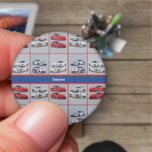 Trendy Red  White Sporty Sports Cars Enthusiasts Eraser