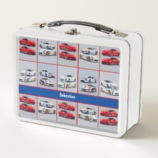 Trendy Red & White Sporty Sports Cars Enthusiasts