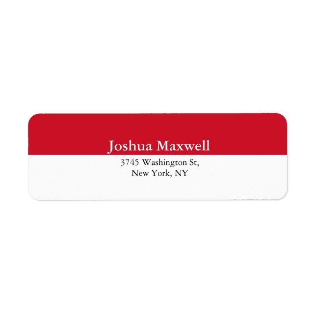 Trendy Red White Stripes Plain Elegant Stylish Label (Front)