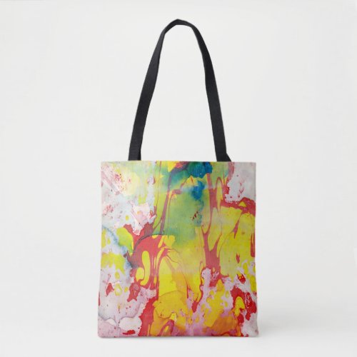 Trendy Red Yellow Blue Green Modern Abstract Tote Bag