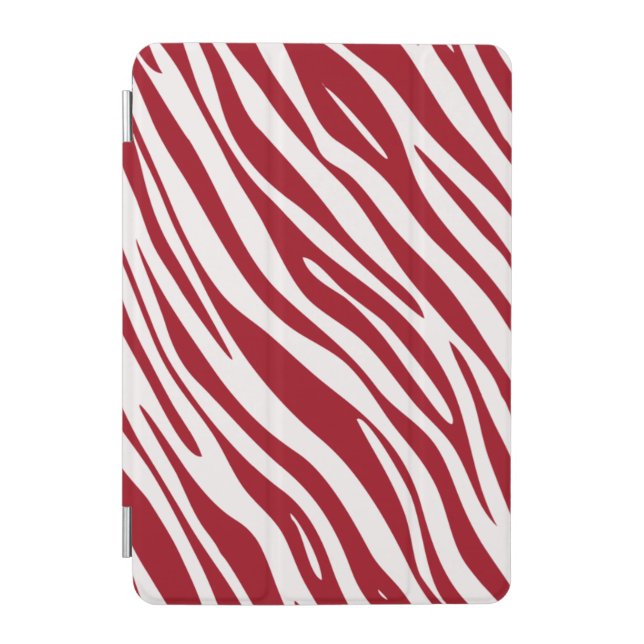 Trendy Red Zebra Animal Sripes iPad Mini Cover (Front)