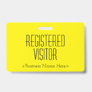 Trendy "REGISTERED VISITOR" Badge