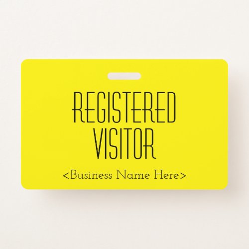 Trendy REGISTERED VISITOR Badge