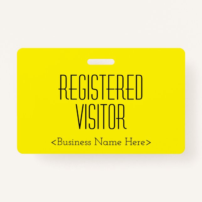 Trendy "REGISTERED VISITOR" Badge (Front)