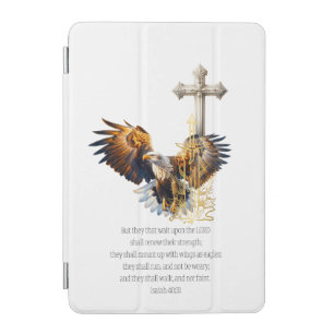 Trendy Religious Eagle Gold Sword Beige Cross iPad Mini Cover