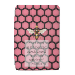 Trendy Religious Pink Black Honeycomb Queen Bee iPad Mini Cover
