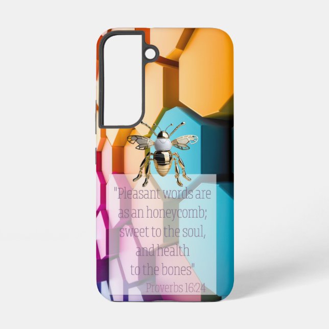 Trendy Religious Rainbow Honeycomb Gold Bee Samsung Galaxy Case (Back)