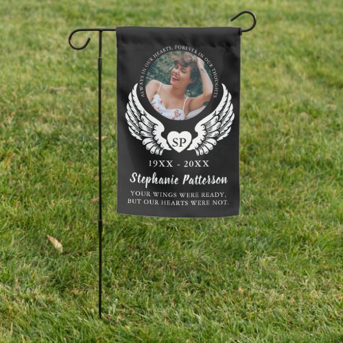 Trendy Remembrance Photo  Angel Wings Memorial Garden Flag