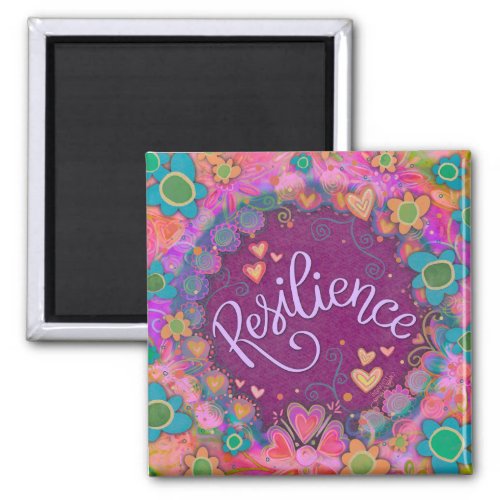 Trendy Resilience Pretty Floral Modern Inspirivity Magnet