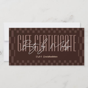 Trendy Retro Beige Brown Salon Gift Certificate