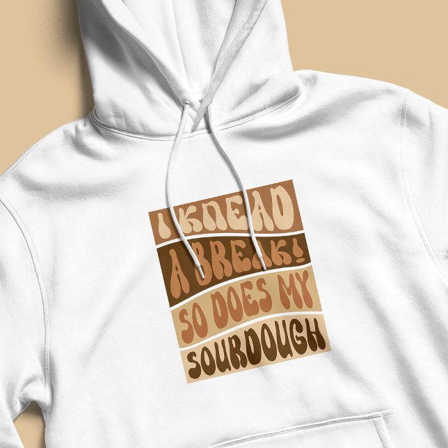 Trendy Retro Beige Sourdough Bread Baker Funny Hoodie (Groovy funny sourdough baker white hoodie - the perfect gift for a sourdough enthusiast or baker)