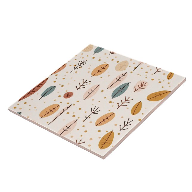 Trendy Retro Boho Abstract Collection Ceramic Tile (Side)