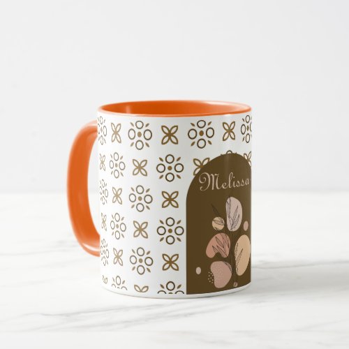 trendy retro boho style colorful geometric pattern mug