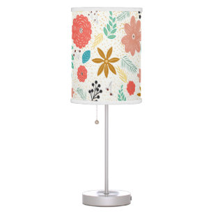 Trendy Retro Bright & Cheery Flower Pattern Table Lamp