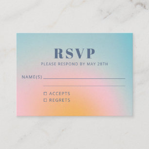 Trendy Retro Celestial Blue Gradient RSVP Enclosure Card
