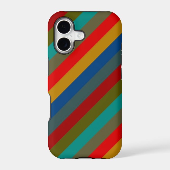 Trendy Retro Color Stripe Pattern Iphone Case (Back)