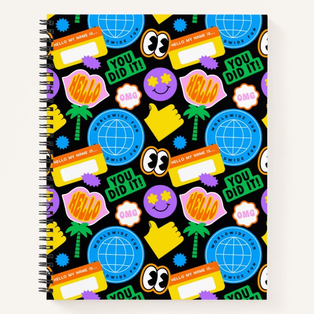 Trendy Retro Design Notebook (Front)