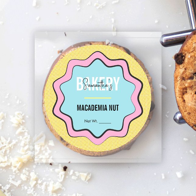 Trendy Retro Girly Catering Bakery Label (Great to use as stickers for cookies, cupcakes, macarons and more)