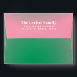 Trendy Retro Gradient Pink Green Return Address Envelope<br><div class="desc">Trendy Retro Gradient Pink and Green Envelope with Return Address</div>