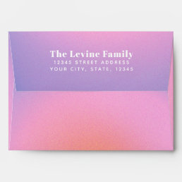 Trendy Retro Gradient Pink Purple Return Address E Envelope