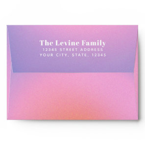 Trendy Retro Gradient Pink Purple Return Address E Envelope