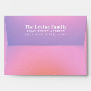 Trendy Retro Gradient Pink Purple Return Address E Envelope