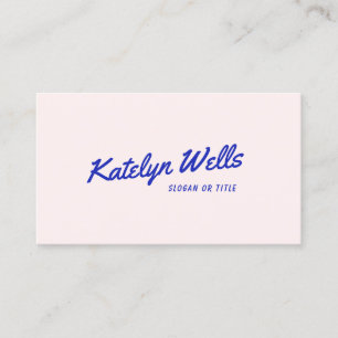 Trendy Retro Handwritten Typography Pink Business Card