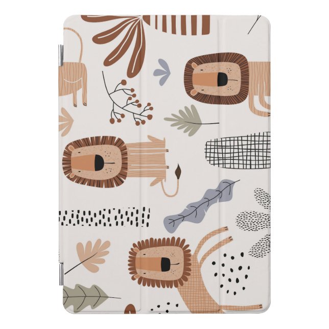 Trendy Retro Lion iPad Case (Front)