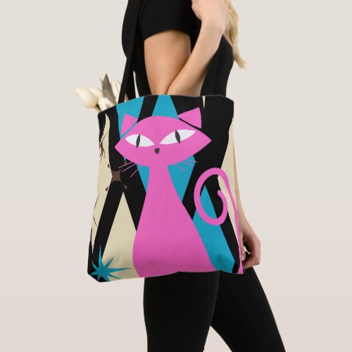 Trendy Retro Mid Century Modern Cool Cat  Tote Bag