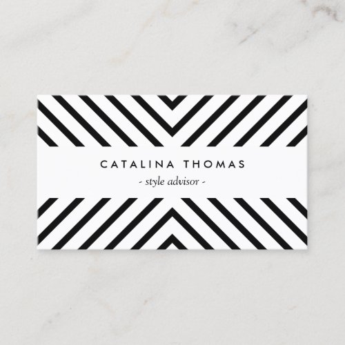 Retro Mod Black and White Pattern Business Cards