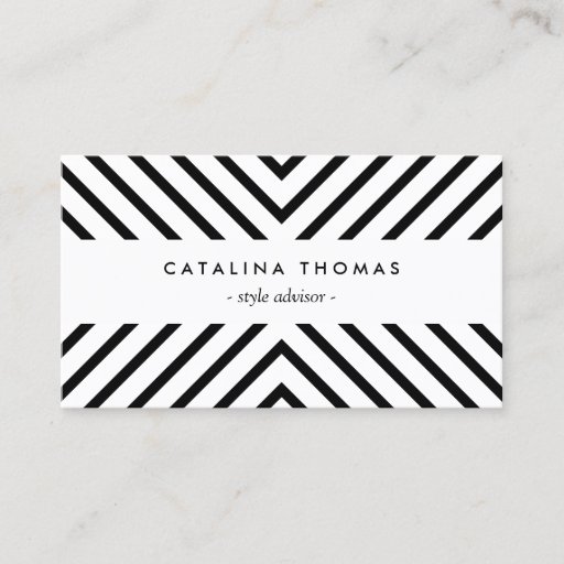 Customizable Retro Mod Black and White Pattern Business Cards