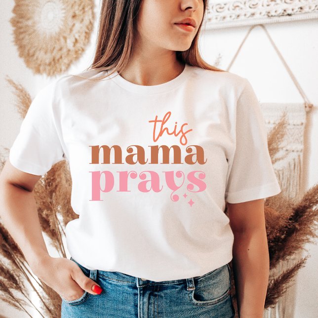 Trendy Retro Mom Shirt This Mama Prays Tshirt Moms (Creator Uploaded)