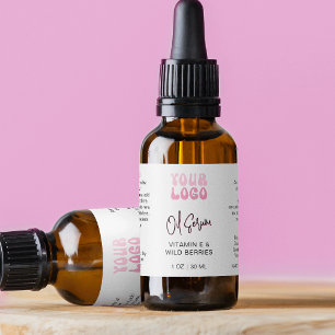 Trendy Retro Pink 1 OZ 30ml Dropper Bottle Label