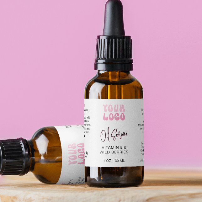Trendy Retro Pink 1 OZ 30ml Dropper Bottle Label (Creator Uploaded)