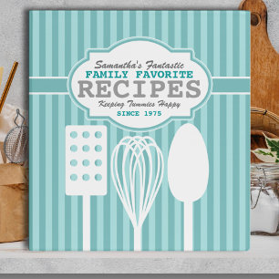 Trendy Retro Recipes Personalized Binder