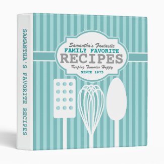 Trendy Retro Recipes Personalized Binder