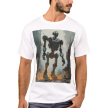 Trendy retro robot graphic tee