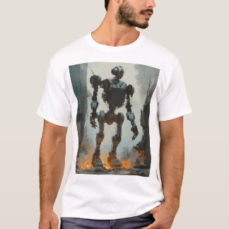 Trendy retro robot graphic tee