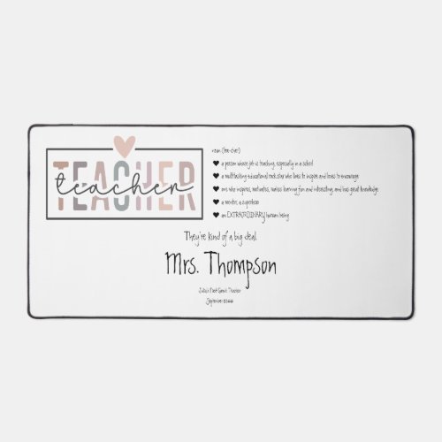 Trendy Retro School Teacher Appreciation Thank You Desk Mat