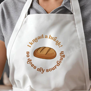 Trendy Retro Sourdough Bread Baker Funny Joke Long Apron