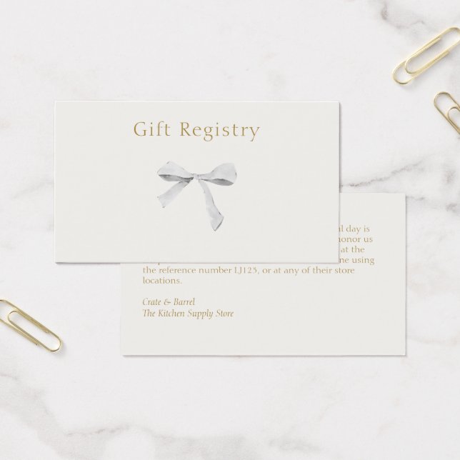 Trendy Ribbon Wedding Registry Enclosure (Office)