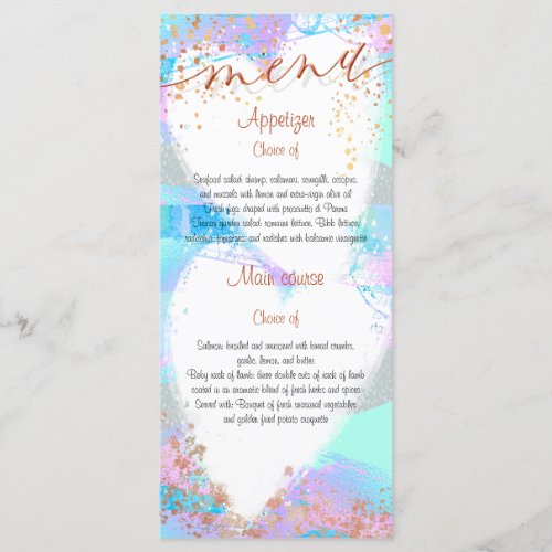 Trendy Rich and Colorful Menu Card